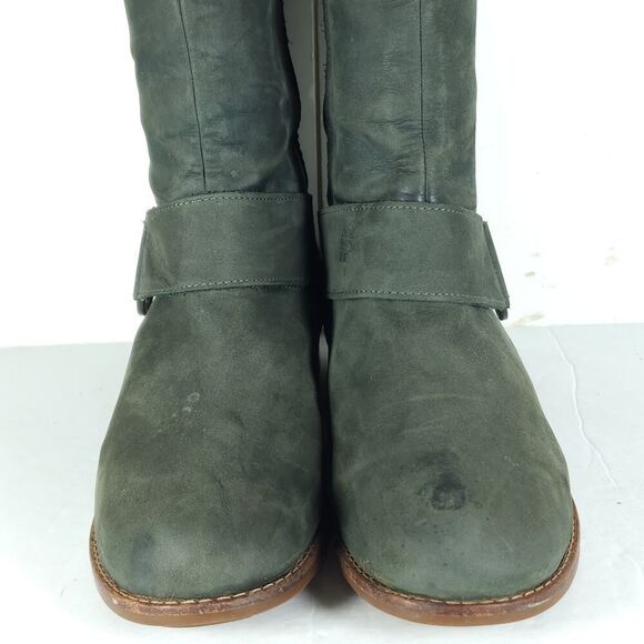 Olukai Women's Holo Lio II US11 Dark Green Leather Back Zip Tall Riding Boots - Picture 4 of 16